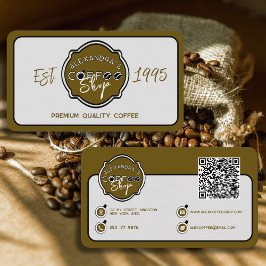 Professionele koffieshop gepersonaliseerd logo visitekaartje