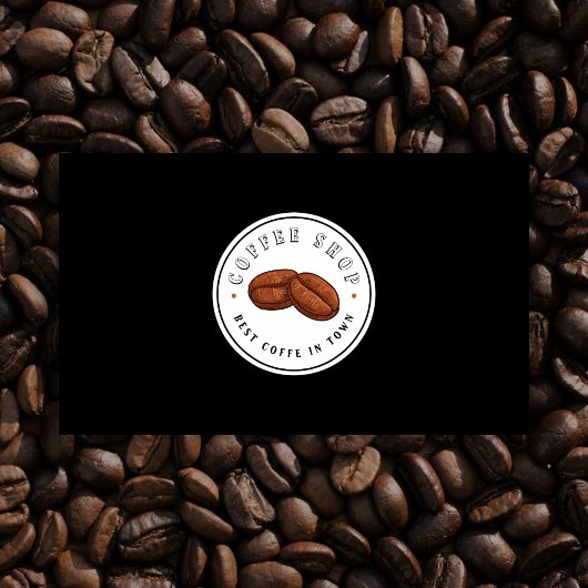 Professionele Koffiewinkel Zwart & Wit Logo Visitekaartje