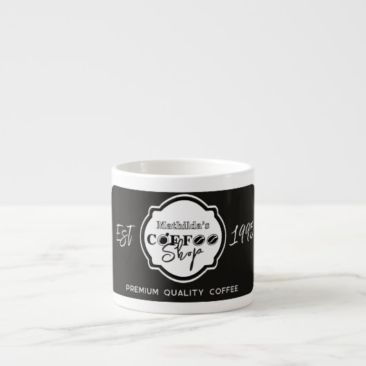 Professionele koffiezaak gepersonaliseerd logo zwa espresso kop (Voorkant)