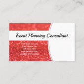 Professionele Koraal Glitter Custom Foto Visitekaartje (Achterkant)