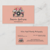 Professionele koraalcamera Fotograaf Roze Visitekaartje (Voorkant / Achterkant)