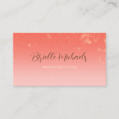 Professionele koraalroze minimale subtiele fonkeli visitekaartje (Voorkant)