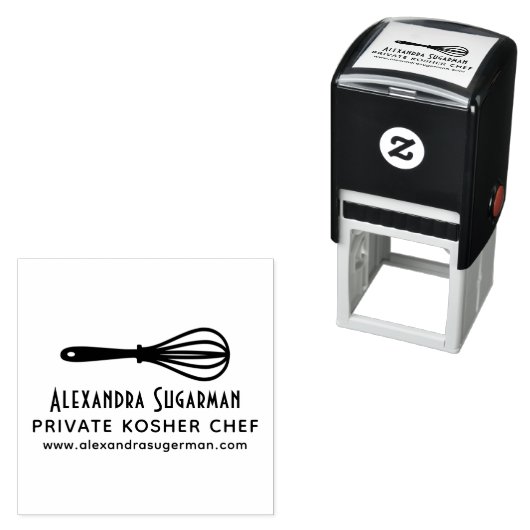 Professionele Kosher Chef, Whisk Business Logo Zelfinktende Stempel (In situ)