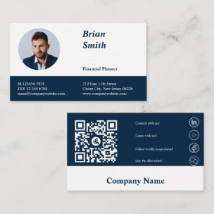 Professionele KR-code Financieel Planner Blauw  Visitekaartje