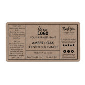 Professionele kraft Soy Candle Labels (Voorkant)
