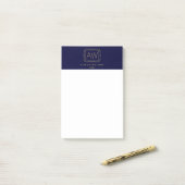 Professionele  kunst Deco Elegant Navy/Gold Post-it® Notes (Op bureau)