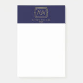 Professionele kunst Deco Elegant Navy/Gold Post-it® Notes (Voorkant)