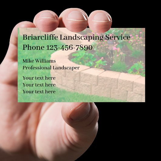 Professionele Landscaper Achtergrond Visitekaartje