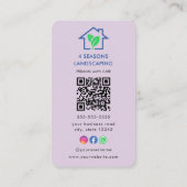 Professionele Landscaping Lawn Care Logo QR Code Visitekaartje (Achterkant)