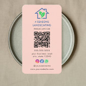Professionele Landscaping Lawn Care Logo QR Code Visitekaartje
