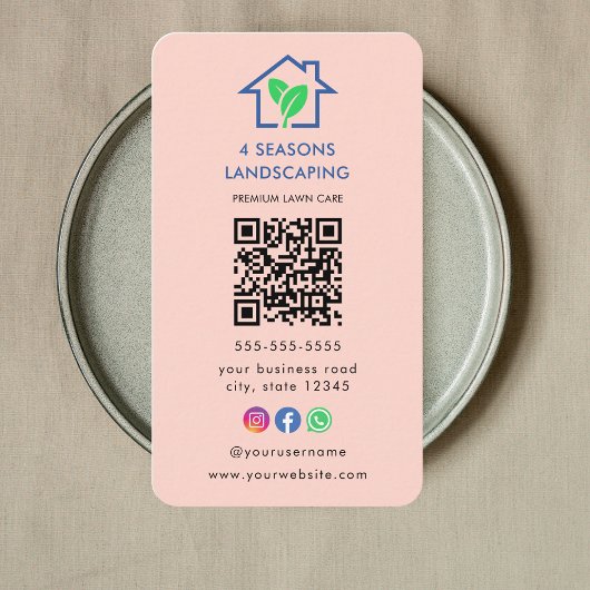Professionele Landscaping Lawn Care Logo QR Code Visitekaartje