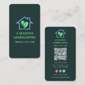 Professionele Landscaping Lawn Care Logo QR Code Visitekaartje (Voorkant / Achterkant)
