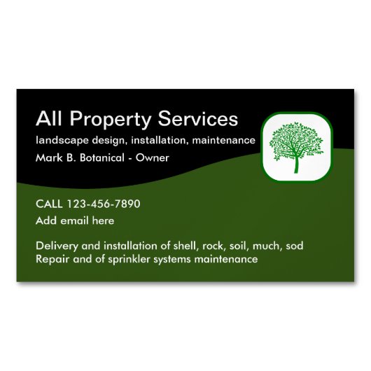 Professionele Landscaping Visitekaartje Magneten (Voorkant)