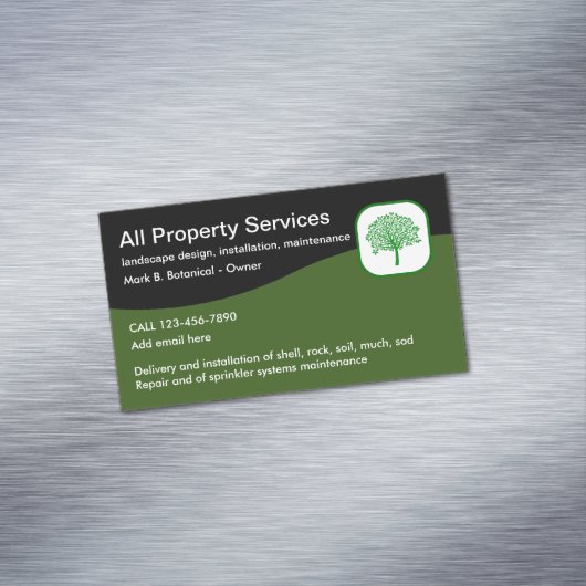 Professionele Landscaping Visitekaartje Magneten (Voorbeeld)