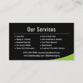 Professionele Landscaping Zwart Groen Gazon Care Visitekaartje (Achterkant)