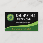 Professionele Landscaping Zwart Groen Gazon Care Visitekaartje (Voorkant)