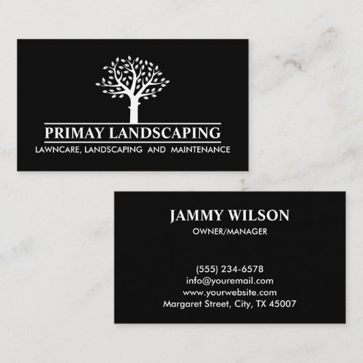 Professionele landschapsarchitectuur maaien gazon  visitekaartje (Voorkant / Achterkant)