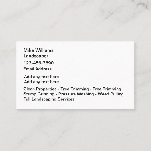 Professionele landschapsarchitectuur Moderne Visit Visitekaartje (Achterkant)