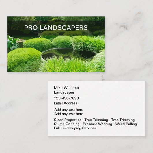 Professionele landschapsarchitectuur Moderne Visit Visitekaartje (Voorkant / Achterkant)