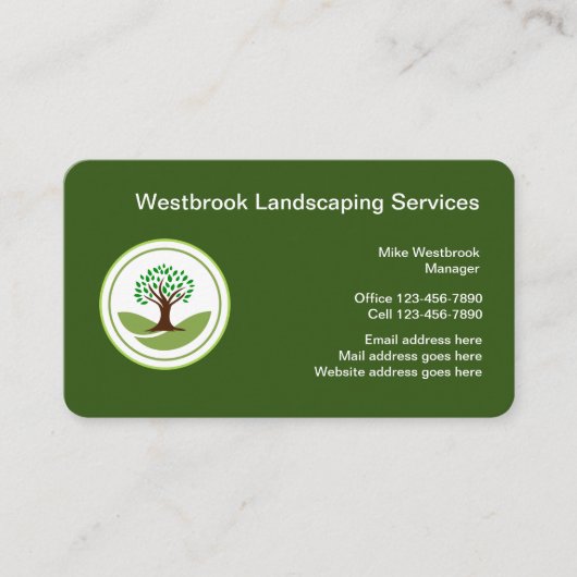 Professionele landschapsarchitectuur visitekaartje (Voorkant)