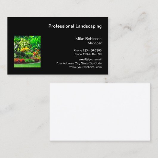 Professionele landschapsarchitectuur visitekaartje (Voorkant / Achterkant)