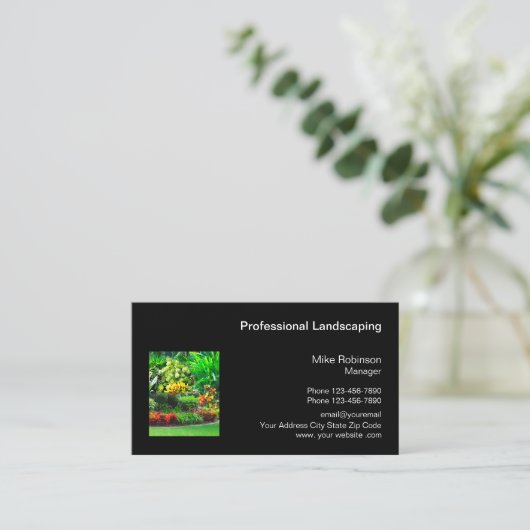 Professionele landschapsarchitectuur visitekaartje (Staand voorkant)