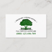 Professionele landschapsboom en gazon zorg service visitekaartje (Voorkant)