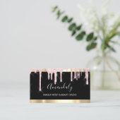 Professionele lash Makeup artistieke zwarte roze s Visitekaartje (Staand voorkant)