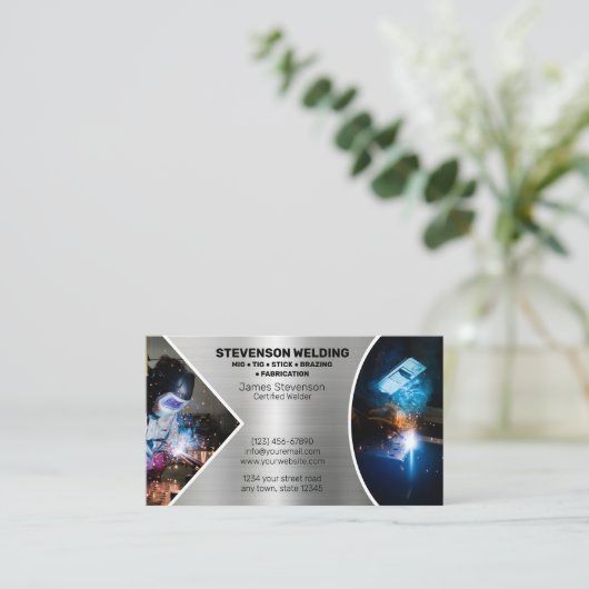 Professionele lasser visitekaartje (Staand voorkant)
