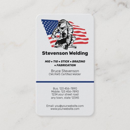 Professionele lasser visitekaartje (Voorkant)