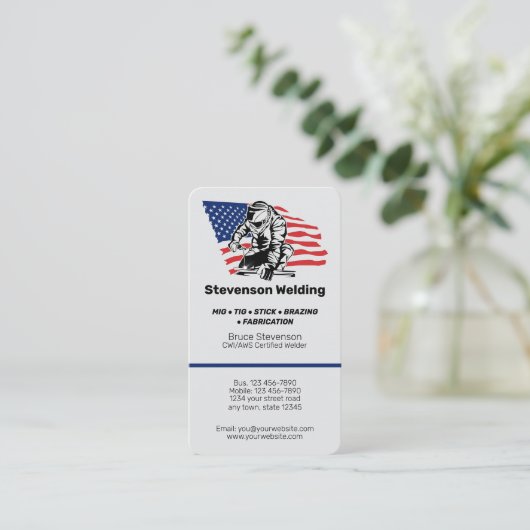 Professionele lasser visitekaartje (Staand voorkant)