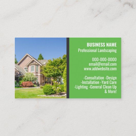 Professionele Lawn Care Best Landscaping Visitekaartje (Achterkant)