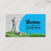 Professionele Lawn Care & Landscaping Service Blau Visitekaartje (Voorkant)