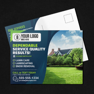 Professionele Lawn Care Landscaping Tuinieren Boom Briefkaart