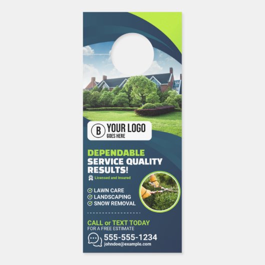Professionele Lawn Care Landscaping Tuinieren Boom Deurhanger (Voorkant)