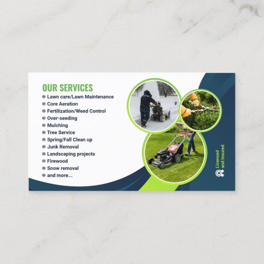 Professionele Lawn Care Landscaping Tuinieren Boom Visitekaartje (Achterkant)