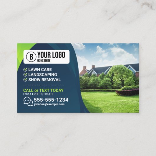Professionele Lawn Care Landscaping Tuinieren Boom Visitekaartje (Voorkant)