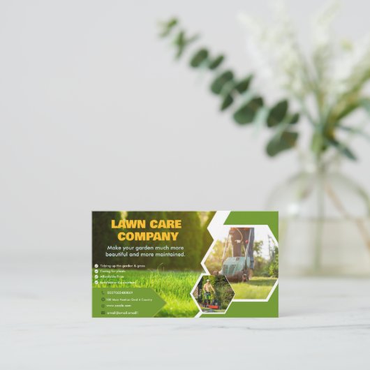 Professionele Lawn Care Visitekaartje (Staand voorkant)