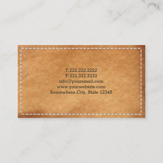 Professionele lederen gestikte Visitekaartjes (Achterkant)