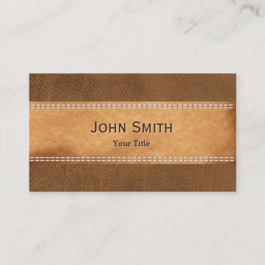 Professionele lederen gestikte Visitekaartjes (Voorkant)
