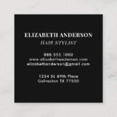 Professionele Leopard Print Hair Stylist Vierkante Visitekaartje (Achterkant)