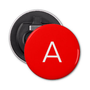 Professionele letter van het rode monogram initiaa button flesopener