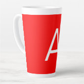 Professionele letter van het rode monogram initiaa latte mok (Linkerhoek)