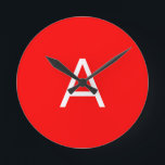 Professionele letter van het rode monogram initiaa ronde klok<br><div class="desc">Deze sjabloon kan worden aangepast aan alle persoonlijke beroepen.</div>