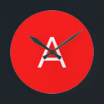 Professionele letter van het rode monogram initiaa ronde klok<br><div class="desc">Deze sjabloon kan worden aangepast aan alle persoonlijke beroepen.</div>