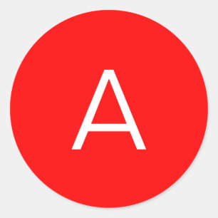 Professionele letter van het rode monogram initiaa ronde sticker