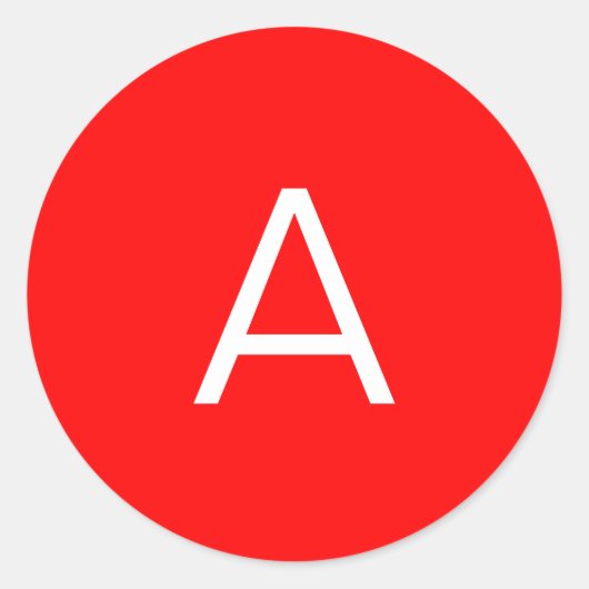 Professionele letter van het rode monogram initiaa ronde sticker (Voorkant)