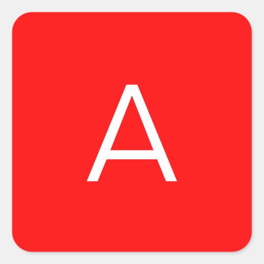 Professionele letter van het rode monogram initiaa vierkante sticker (Voorkant)