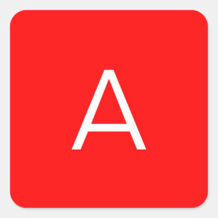 Professionele letter van het rode monogram initiaa vierkante sticker