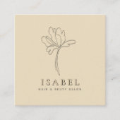 Professionele letterpress abstracte bloemenQr-code Vierkante Visitekaartje (Voorkant)